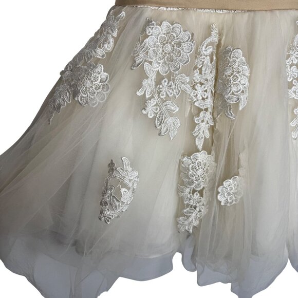 Miama Girls Baptism Dress Tulle Ivory Floral Embroidery With Satin Belt Size 3‎ - Picture 5 of 11